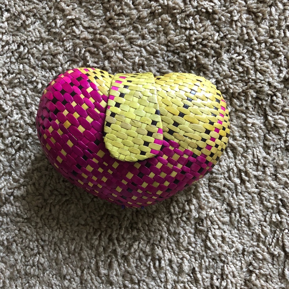 Colorful straw clutch